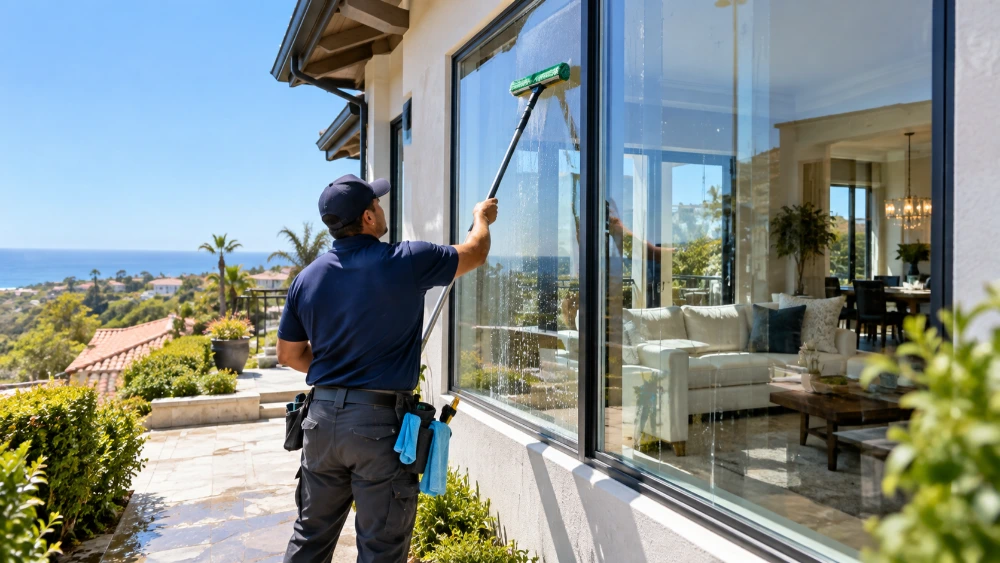 Residential window cleaning in San Clemente